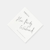 Stijlvol script vrijgezellenfeest weekend  servet (Hoek)