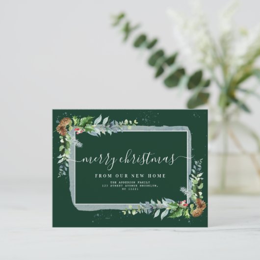 stijlvol script Vrolijk kerstfeest bewegende aanko Feestdagenkaart (Staand voorkant)