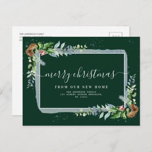 stijlvol script Vrolijk kerstfeest bewegende aanko Feestdagenkaart (Voorkant / Achterkant)