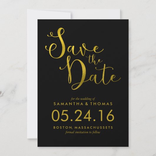 Stijlvol Script Weddenschap Opslaan datum Save The Date (Voorkant)