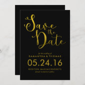 Stijlvol Script Weddenschap Opslaan datum Save The Date (Voorkant / Achterkant)