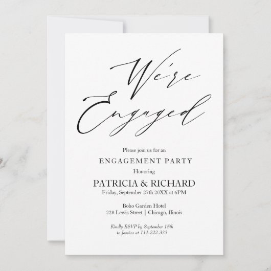 Stijlvol script Wij zijn verloofd verlovingsfeest Kaart (Voorkant)