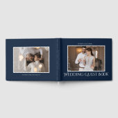 Stijlvol Script Wit en Blauw | Foto Gastenboek (Volledig)