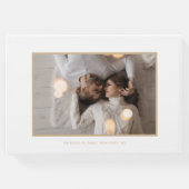 Stijlvol Script Wit en Goud | Foto Gastenboek (Achterkant)