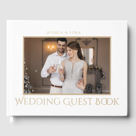Stijlvol Script Wit en Goud | Foto Gastenboek