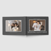 Stijlvol Script Wit en Grijs | Foto Gastenboek (Volledig)