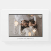 Stijlvol Script Wit en Grijs | Foto Gastenboek (Achterkant)