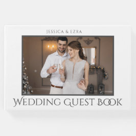 Stijlvol Script Wit en Grijs | Foto Gastenboek