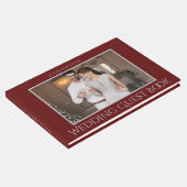 Stijlvol Script Zilver en Bourgondië | Foto Gastenboek (Hoek)