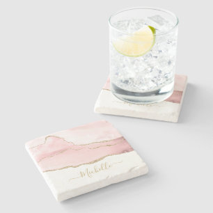 stijlvol scriptgoud en bruin agaat stenen onderzetter