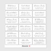 Stijlvol scriptweduwsadres sticker (Vel)