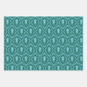 Stijlvol Seahorse Blue nautisch patroon Inpakpapier Vel (Voorkant 3)