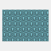 Stijlvol Seahorse Blue nautisch patroon Inpakpapier Vel (Voorkant)