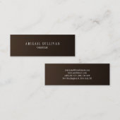 Stijlvol Sepia Brown Plain Clean Slim Mini Visitekaartje (Voorkant / Achterkant)