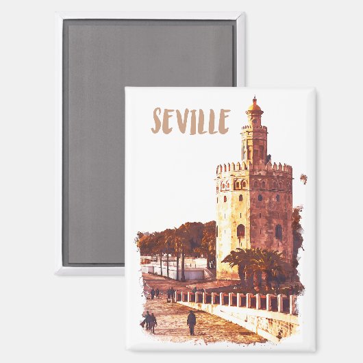 Stijlvol Sevilla Spanje Andalucia Reizen Magneet (Voorkant / Achterkant)