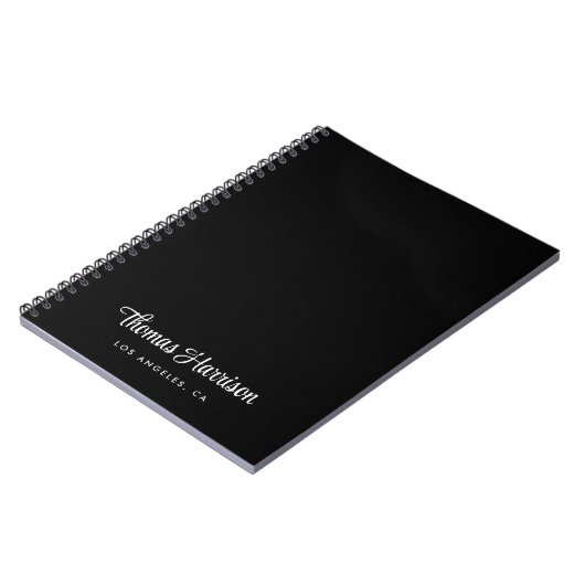 Stijlvol Signature Script Monogram Zwart Notitieboek (Linkerzijde)