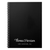 Stijlvol Signature Script Monogram Zwart Notitieboek (Voorkant)