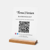Stijlvol Signature Script QR Code Business Acryl Bord (Hoek)