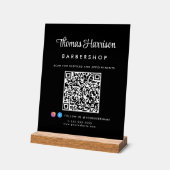 Stijlvol Signature Script QR Code Business Black Acryl Bord (Hoek)