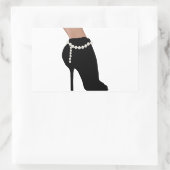 stijlvol silhouet, mooie juweelschoenen rechthoekige sticker (Tas)
