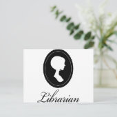 Stijlvol Silhouette Librarian Gift Briefkaart (Staand voorkant)