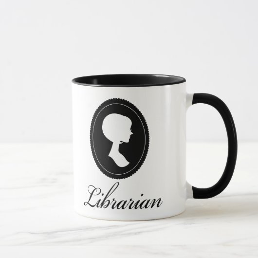 Stijlvol Silhouette Librarian Gift Mok (Rechts)