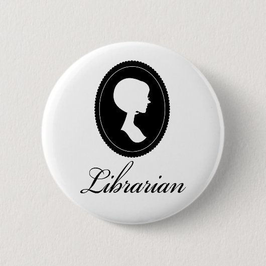 Stijlvol Silhouette Librarian Gift Ronde Button 5,7 Cm (Voorkant)