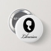 Stijlvol Silhouette Librarian Gift Ronde Button 5,7 Cm (Voorkant /achterkant)