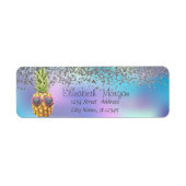 Stijlvol Silver Diamonds Pineappel Holographic Etiket (Voorkant)