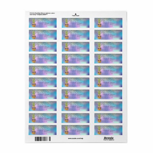 Stijlvol Silver Diamonds Pineappel Holographic Etiket (Full Sheet)
