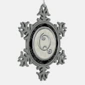 Stijlvol Silver Monogram Q Kerstmis Tin Sneeuwvlok Ornament (Links)