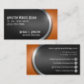 Stijlvol Sinaasappel met Buttonnen voor sociaal ne Visitekaartje (Voorkant / Achterkant)