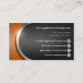 Stijlvol Sinaasappel met Buttonnen voor sociaal ne Visitekaartje (Achterkant)