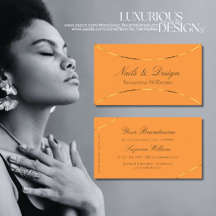 Stijlvol Sinaasappel met Shimmery Gold Decor Borde Visitekaartje