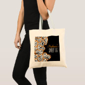 Stijlvol Sinaasappel Sweet 16 Zebra Heart Design N Tote Bag (Voorkant (product))