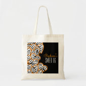 Stijlvol Sinaasappel Sweet 16 Zebra Heart Design N Tote Bag (Voorkant)