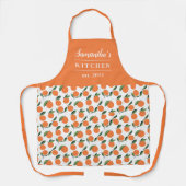Stijlvol Sinaasappels Patroon Groene Oranje naam A Schort (Voorkant)