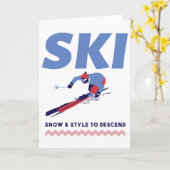 Stijlvol skiën langs de pistes kaart (Gele Bloem)