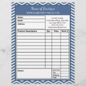 Stijlvol Slate Blue Chevron Beauty Salon-bestelfor Briefhoofd Ontwerp (Voorkant)