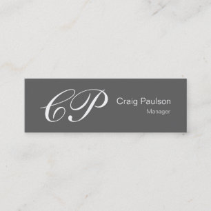 Stijlvol Slim Grey Red White Monogram Visitekaartj Mini Visitekaartje