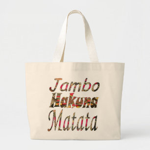 Stijlvol sluitend Jambo Hakuna Matata Custom Grote Tote Bag