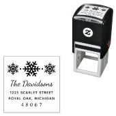 Stijlvol Snowflake Trio Holiday Return-adres Zelfinktende Stempel (In situ)
