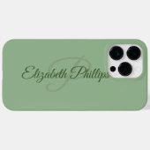 Stijlvol Solid Green Initiaal Letter Monogram Case-Mate iPhone Case (Achterkant (horizontaal))