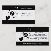 Stijlvol Songbird Black en White Personalized Visitekaartje (Voorkant / Achterkant)