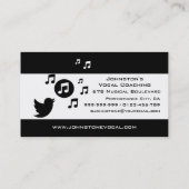 Stijlvol Songbird Black en White Personalized Visitekaartje (Achterkant)