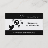 Stijlvol Songbird Black en White Personalized Visitekaartje (Voorkant)