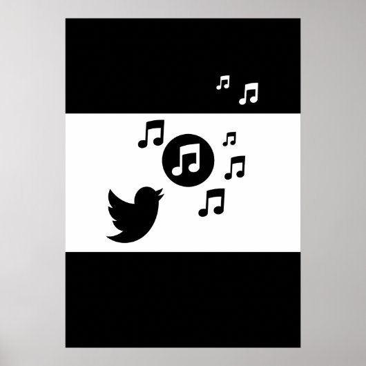 Stijlvol Songbird Black en White Poster (Voorkant)