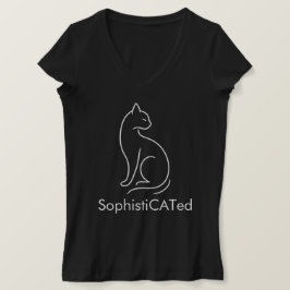 Stijlvol SophistiCATed minimalistisch kattenontwer T-shirt