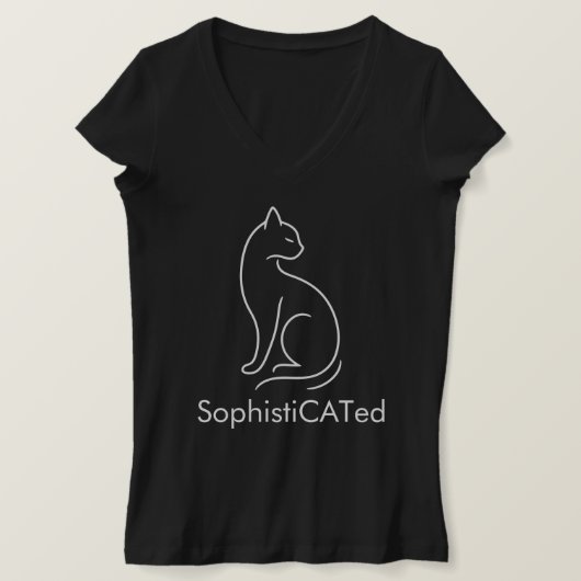 Stijlvol SophistiCATed minimalistisch kattenontwer T-shirt (Design voorkant)