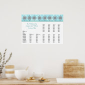 Stijlvol Southwest Turquoise Wedding Seating Chart Poster (Keuken)